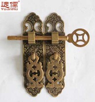 Yuanru copper carving pure copper door lock cabinet door handle YRG055 (2) Chinese antique straight strip length 11 7CM