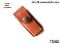  Genuine leather pure cowhide Swiss army knife set handmade Swiss army knife bag custom(Li Guogang leather workshop)
