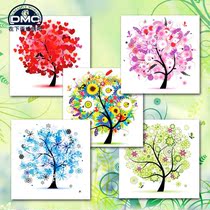 French DMC cross stitch precision printing living room large new hanging painting landscape happy fortune tree