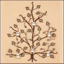 Eurostyle Classical Iron Art Candleholder Pendulum Pieces Retro Wall-mounted Wall Decoration Genguan Fashion Creative Tree Wall Decoration
