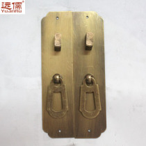 Yuanru copper sculpture brass door lock cabinet door straight handle YRG1202 Chinese antique 12CM light plate plain handle
