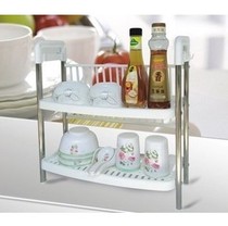  Double stainless steel double bowl rack Drain rack Dish rack Kitchen shelf Storage utensils cupboard