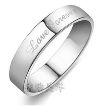  925 sterling silver ring couple couple ring solid thickened widened simple fashion personality lettering men and women