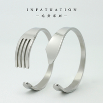 Creative fork bracelet couple Xiaoming food series bracelet men and women punk birthday gift