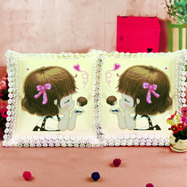 Printed cross embroidery painting childish childlike cartoon series pillow pillow new living room cross stitch pillow