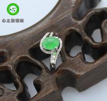 (Xing Family Workshop) Emerald Egg Noodle Ring Personality Custom K Gold Inlays 101789