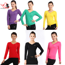 Nine dance spring and summer Modal square dance clothing Long-sleeved top large size middle-aged dance top female dance clothes