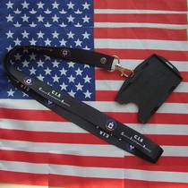 American double-sided thermal transfer folder Lanyard lanyard Double-sided card slot universal card holder