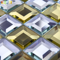 (Linus)Gold and silver edging Crystal glass mosaic tiles Mosaic mirror wall stickers decoration materials