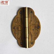 Far Confucian bronze sculpture Chinese antique jewelry box pure copper hinge hinge folding small leather YRF2301 length 5CM