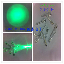 led luminous tube 5MM white hair green long feet large aperture 20000-25000mcd bright and transparent straight light beads