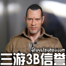 Sanyou Coldplay DREAMER 1 6 dolls Boulder Johnson head carving short hair version of The Rock spot