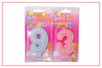 Demile creative Pink Blue digital birthday candle smokeless cake with decorative candles cartoon props