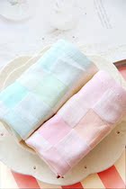 Special price plaid pure cotton gauze small square towel handkerchief wipe Sweat towel baby washed butt towel is very soft 25 * 25cm