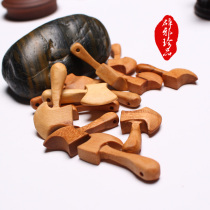 Wild peach wooden ax to ward off evil spirits and zhen yao anti-shock to ward off evil spirits and treasures send baby sent family mahogany carving