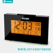 Double alarm electronic alarm clock silent clock with thermometer perpetual calendar date display backlight bedside snooze clock