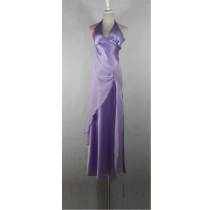 Chest 36-41 fragrant Taro color neck dress skirt high waist dress dress long dress foreign trade dress Evening Dress 2