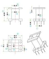 ee55 bagwood transformer EE55b vertical 4 4 skeleton needleless skeleton