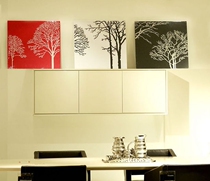 Cross-stitch pure handmade products simple modern living room scenery DMC triple print silhouette life