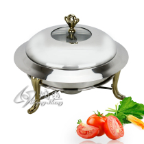 (Hotel boutique) Export stainless steel gold-plated small round buffet stove alcohol stove five-star
