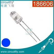 186606 LED bright white hair blue LED diameter 5mm short foot length about 18mm