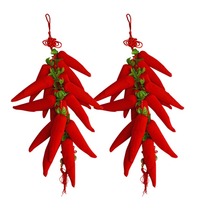 Big Chilli Skewer Bamboo charcoal pendant Flaming Red Chilli Skewer Festive Chinese knot Active Bamboo charcoal bag Red Chilli home Decoration