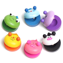 Orff childrens music teaching aids Wooden castanets cartoon color animal castanets dance board Da da board