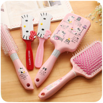 Cute girl heart ins air cushion comb Airbag massage comb Cartoon roll bangs pear flower head round roll curly hair comb