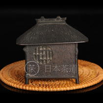 Japanese incense burner Japanese cast copper hut type square copper Japanese incense burner non-Japanese cup holder