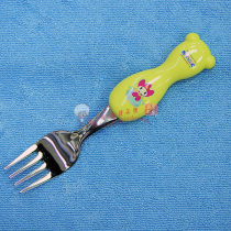 South Korea imported ECO corn children stainless steel fork Health environmental protection tableware anti-scalding non-slip baby spoon Fork