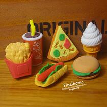 Burger Pizza Fries Coke Hot Dog Cartoon Creative Food Toy Eraser Toddler Cognitive Stationery