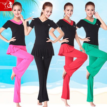 2021 spring summer square dance clothing new set short sleeve Latin dance clothing practice Gong suit women dancing dress skirt pants