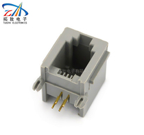 Factory direct telephone line socket communication interface horizontal 616PCB-4P4C thickened gray edge