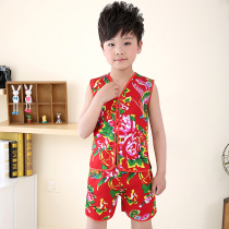 Boys Tang Clothes Horseshoe Short Performance Costume Junior Ethnic Kids Dance Performance Costume Boys Stage Clothing