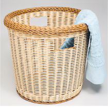 Hotel hotel towel basket dirty clothes basket high-grade imitation vine towel storage basket round bath towel basket garbage basket