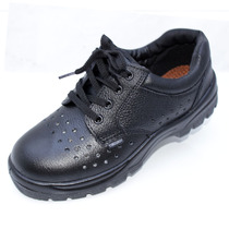 Summer labor insurance shoes steel Baotou breathable deodorant air hole leather anti-smashing shoes cowhide safety shoes non-slip eagle animal brand