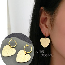 Clothing bright earring jewelry matte love earrings sweetheart Little Woman pendant without perforation invisible ear clip female