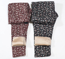 Foreign trade day single womens thick plus velvet warm high waist 7 points pants boots pants home pants non mainstream slim pants