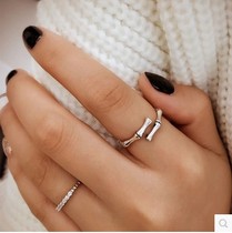 S925 Pure Silver Korea 100 Hitch Classic Opening Bamboo Festival Ring Adjustable Diet Finger Joint Tail Ring Ring Woman