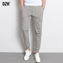 Mens ice silk casual pants mens trousers quick-drying pants mens pants leggings slim-fit small pants summer thin cropped pants