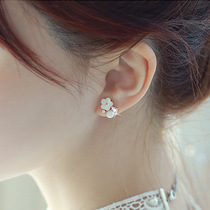 s925 sterling silver fake earrings small Daisy ear clip flower earrings pearl earrings female Korean fashion no hole hypoallergenic