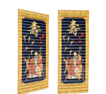 Fu Lu Shou Xi bamboo slips carving high-end gifts Xianweng Xiantao sika deer grandfather grandmother vertical frameless painting