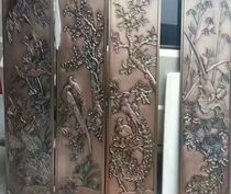 Factory direct stainless steel screen porch bronze l hollow plaid embossed metal signs can be customized