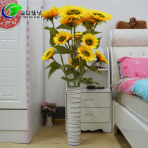 High simulation sunflower fake flower living room hotel school decoration silk flower sunflower set floor flower art