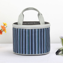 Lunch bag insulated handbag round with rice bag fresh-keeping waterproof lunch bag snack bag aluminum film Oxford cloth