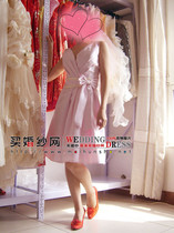 Korean version pink V collar short toast with wine performance banquet Liandress Evening dress