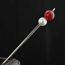 Vintage Red Onyx Pearl Stick Classic Hairdresser Girls Step Rocking Tray Tassel National Style Festival Gift for Women