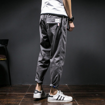 Spring Japanese retro nine casual pants mens plus size Haren pants Korean slim pants trend mens pants