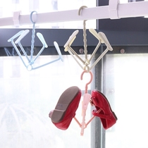 Q balcony shoe rack multifunctional outdoor shoe drying machine double hook windproof shoe rack small drying rack hanging shoe hook