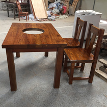 Day Style Elm Wood Solid Wood Table Solid Wood Table Chair Modern Minimalist Dining Room Elm Wood Furniture Dining Table